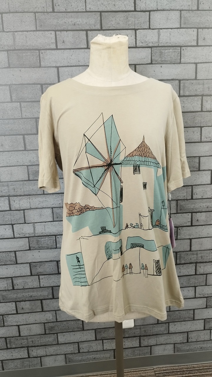 【B-LINE】イラストTシャツ ベージュ