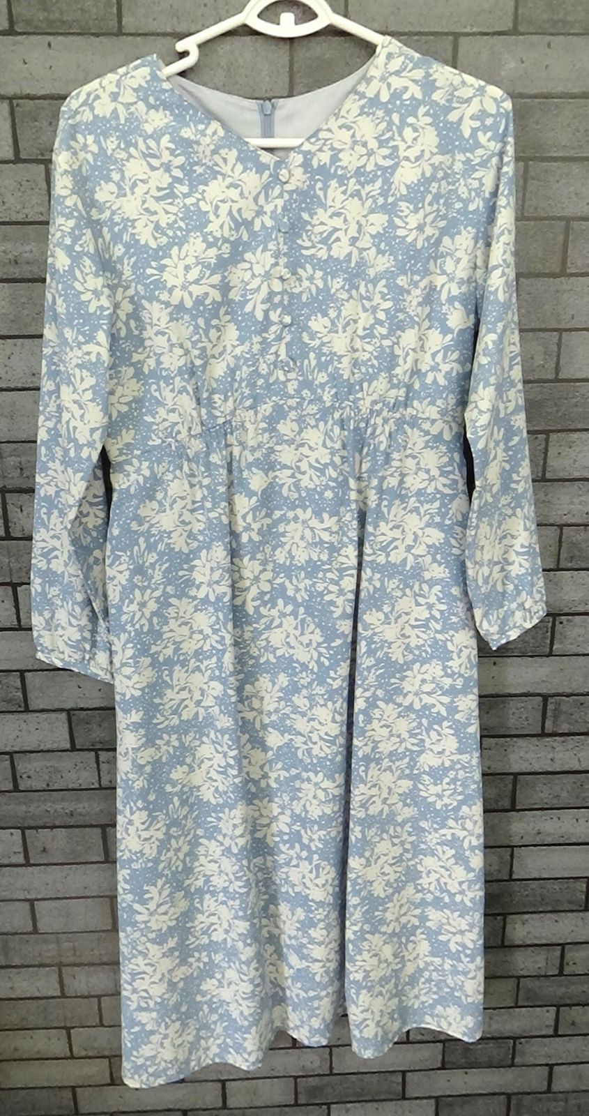 【NATURAL BEAUTY BASIC】 バイカラーフラワーワンピース