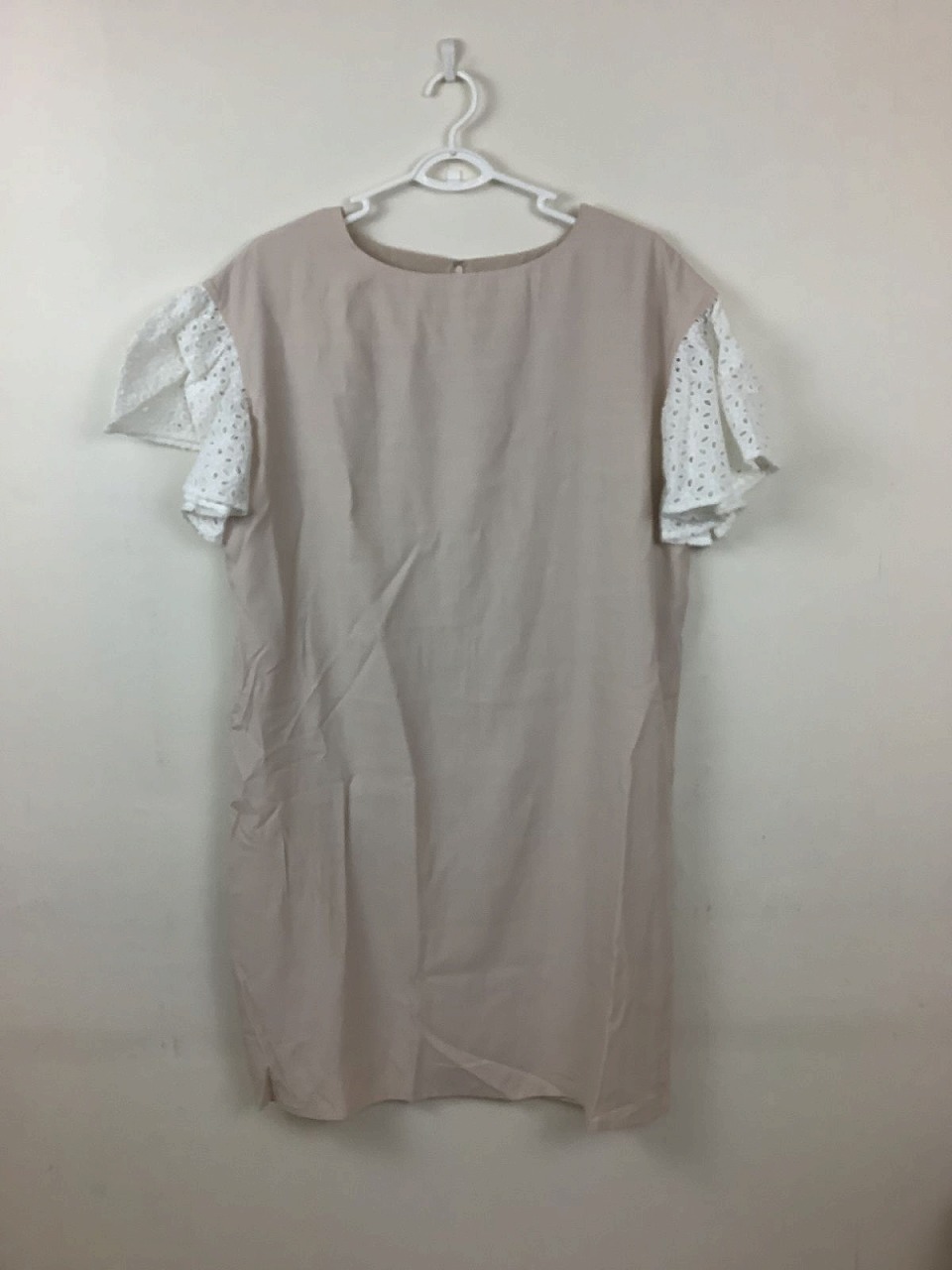 【FABIA】 ひざ丈ドロップショルダーラウンドネックワンピース